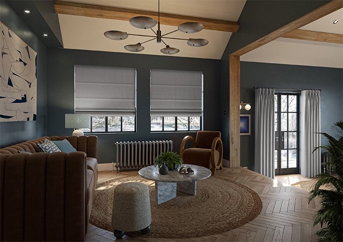 Luxe Velvet, New Silver - Roman Blind - Image 6